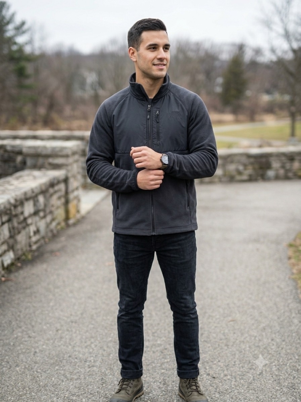The North Face Men's Charcoal Full-Zip Fleece Jacket